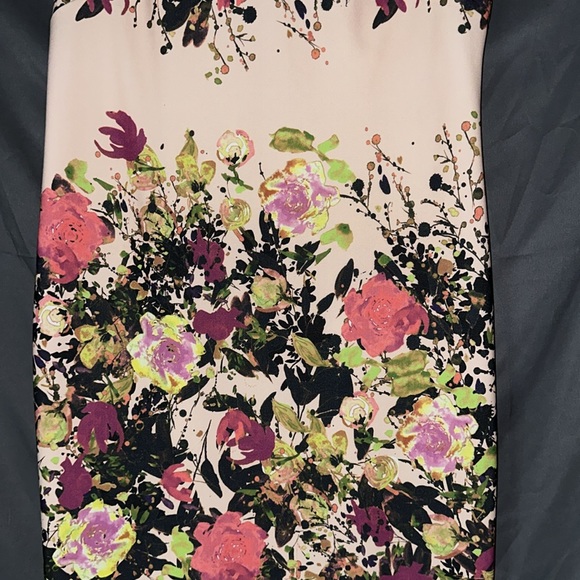 Pink floral V-neck dress - Picture 2 of 8